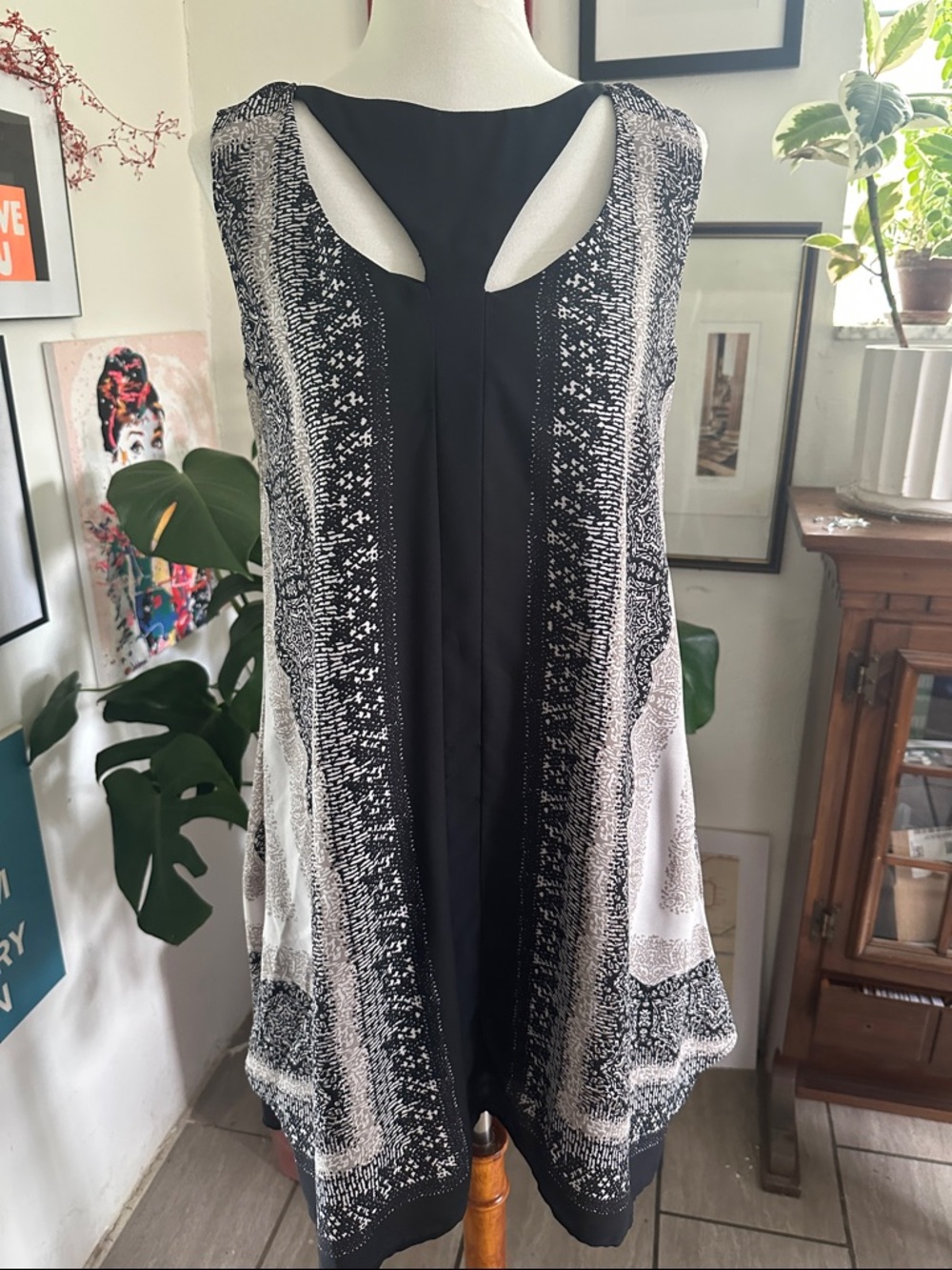 Philosophy Black and White Printed Mini Dress